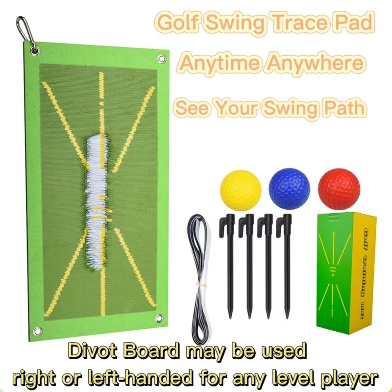 Golf Divot Board-Low Point and Swing Path Trainer-Instant Feedback Golf Swing Trace Pad Anytime Anywhere See Your Swing Path