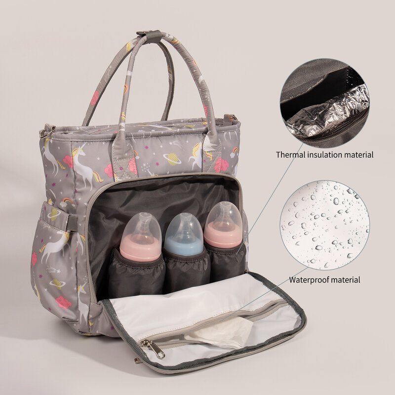 Lequeen-패션 엄마 토트 백, 대용량 아기 기저귀 가방, 여행 배낭, 베이비 케어, 간호 가방, 출산, 엄마, 병원 가방