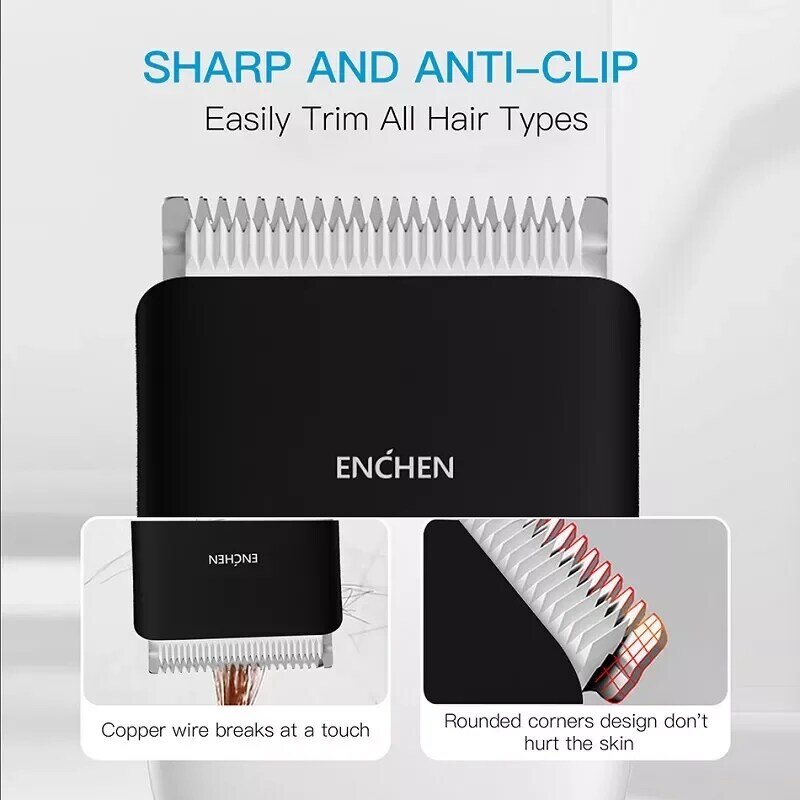 ENCHEN-cortadora de pelo eléctrica para hombres y niños, máquina cortadora de pelo inalámbrica, recargable por USB, ajustable, 2022 Original
