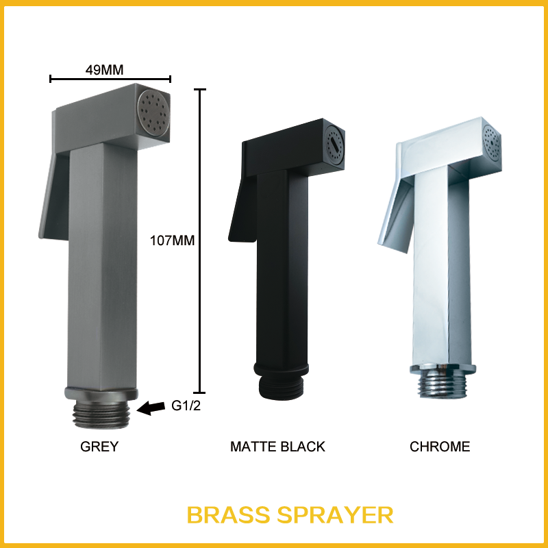 Brass Square Handheld Bidet Faucet Toilet Sprayer Wash Set Self-Cleaning Sanitary Shower Accessories