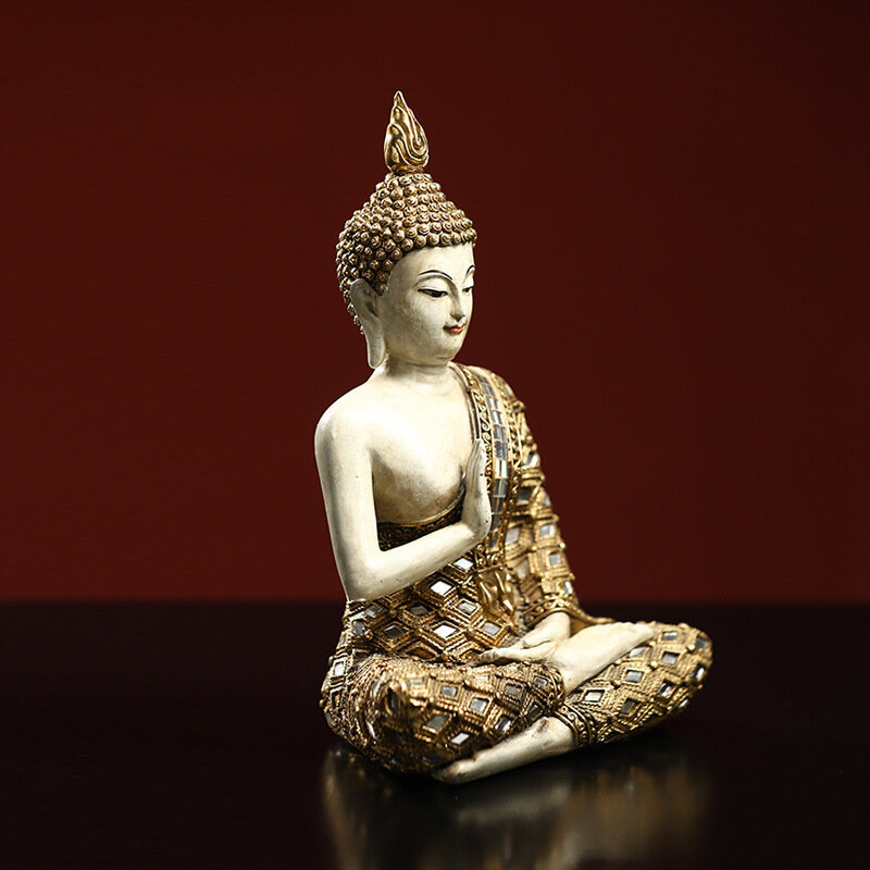 Factory direct sales Nordic creative Buddha sculptures overseas best-selling glass patches devout worship Buddha decorations