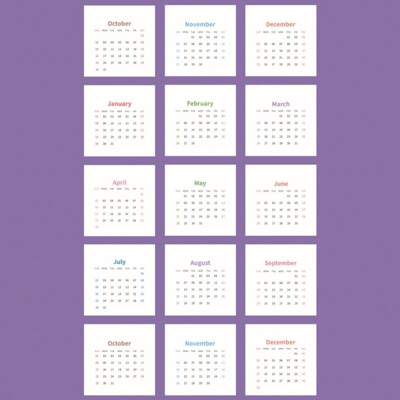 2023 öl Malerei Kalender Büro Schreibtisch Kalender von 10/2022 zu 12/2023 für Studenten Lehrer Schule Büro F19E