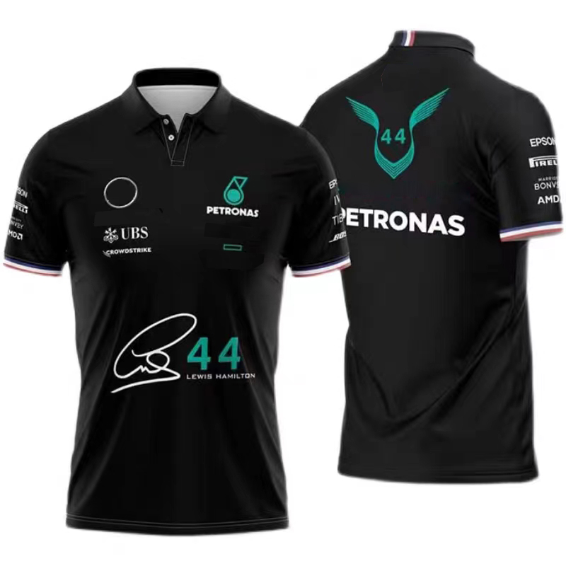 메르세데스 AMG 페트로나스 F1 2022 팀 폴로 셔츠 포뮬러 원 루이스 해밀턴 폴로 레이싱 저지 팀 저지 모토 사이클링 저지