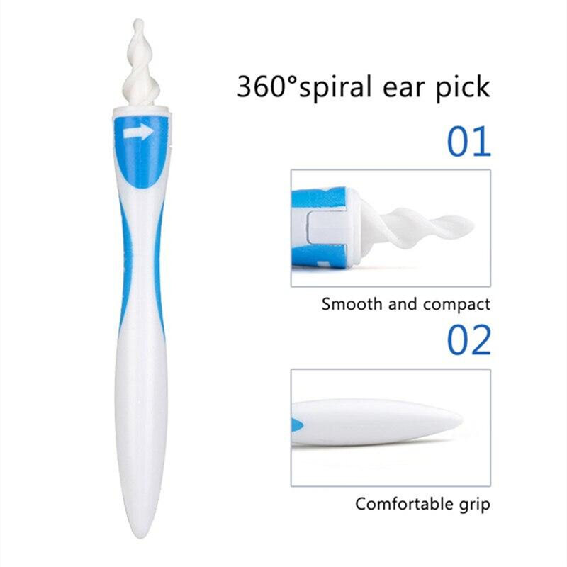 2023 Hot Ear Cleaner Silicon Ear Spoon Tool Set 16 Pcs Care Soft Spiral For Ears Cares Health Tools Cleaner Ear Wax Removal Tool