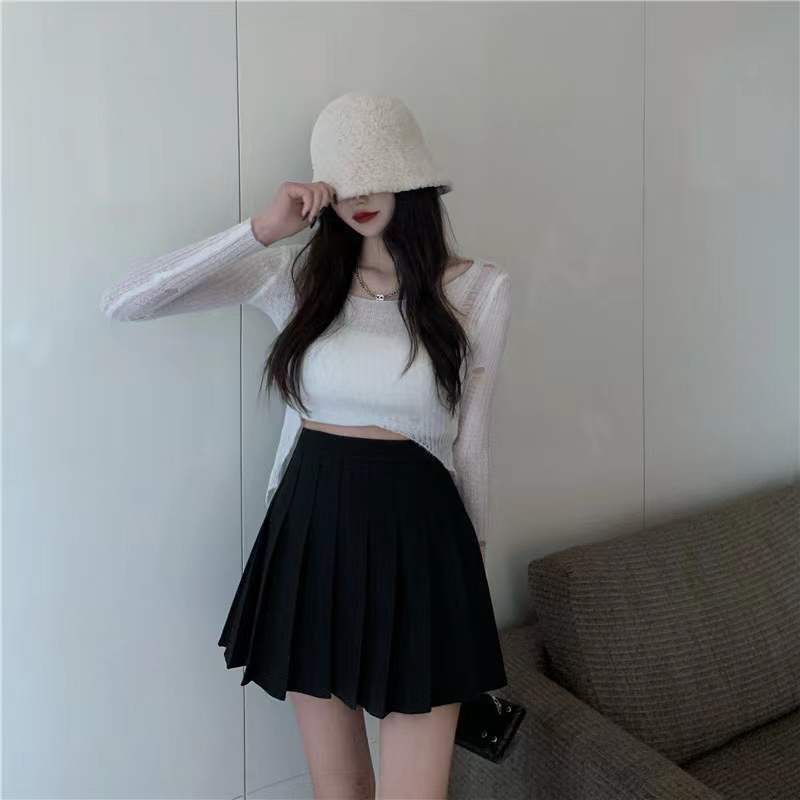 Женская плиссированная мини-юбка, модная клетчатая юбка с высокой талией в Корейском стиле для девочек, лето 2022