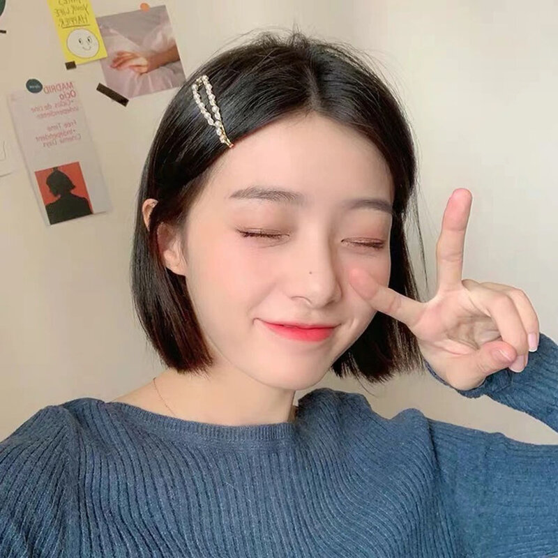 Handgemaakte Parels Haar Clips Pin Voor Vrouwen Mode Geometrische Haarspeldjes Hoofddeksels Meisjes Zoete Haarspelden Haar Accessoires Koreaanse Leuke