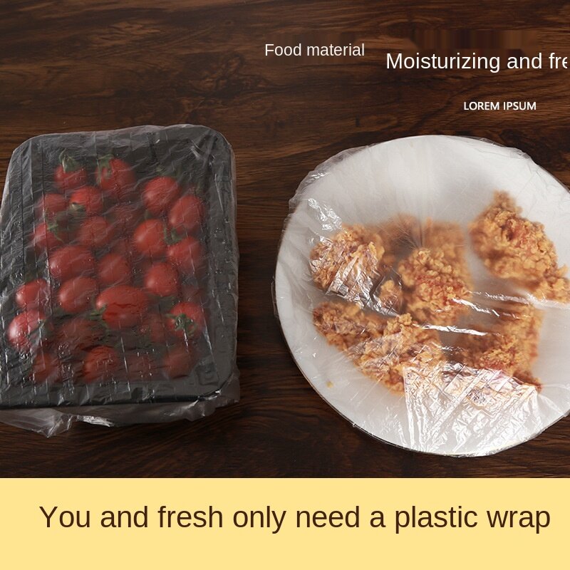 50pcs Disposable Food Cover Plastic Wrap Elastic Food Lids for Fruit Bowls Cups Caps Storage Kitchen Fresh Keeping Saver Bag