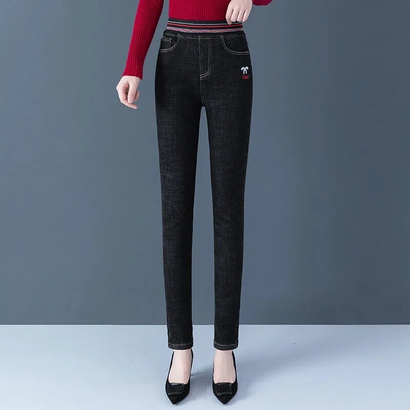 Harlan – jean crayon taille haute Vintage pour femme, pantalon mince et décontracté, assorti avec tout, collection printemps et automne 2022