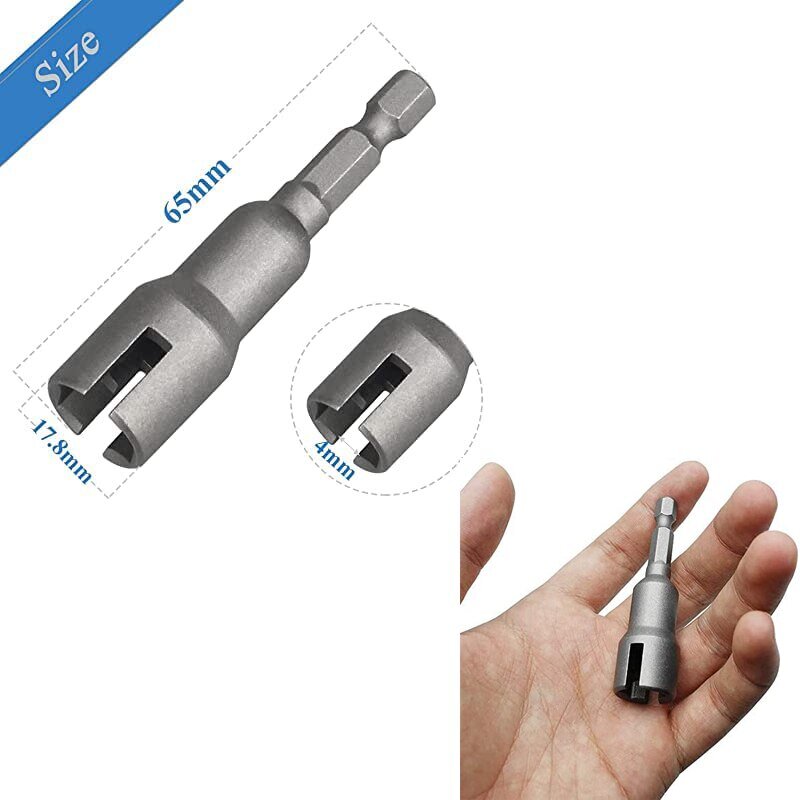 1/4 Inch Butterfly Bolt Socket Wrench 6.35mm Hex Shank Socket Adapter Nut for Power Tool Slotted Electric Screwdriver Sleeve