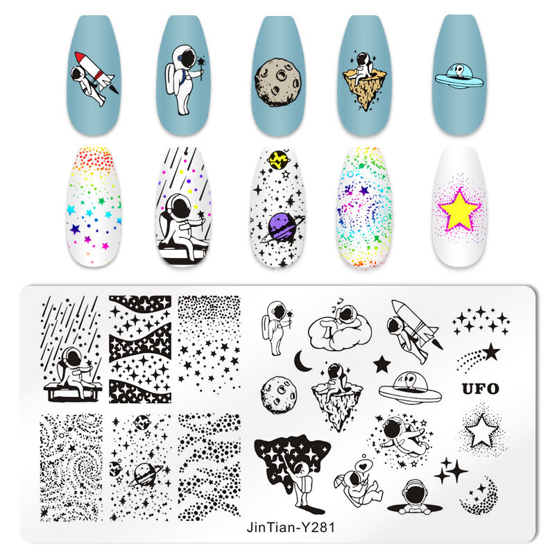 1PCS Twelve Zodiac Signs Nail Stamping Constellation Elements Letter Stamping Plate Holder Good Luck Sign For Nails Template