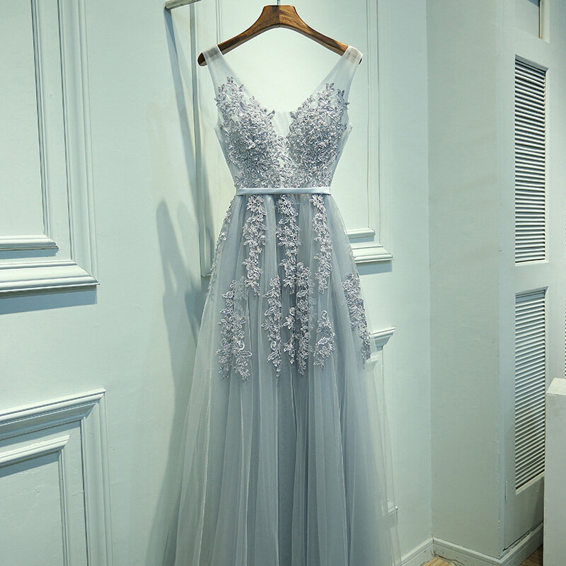 Gaun Prom Pesta Tulle Banyak Lapisan dengan Sabuk Gaun Malam A Line Applique Mewah Panjang 2022 Vestidos Elegantes Para Mujer