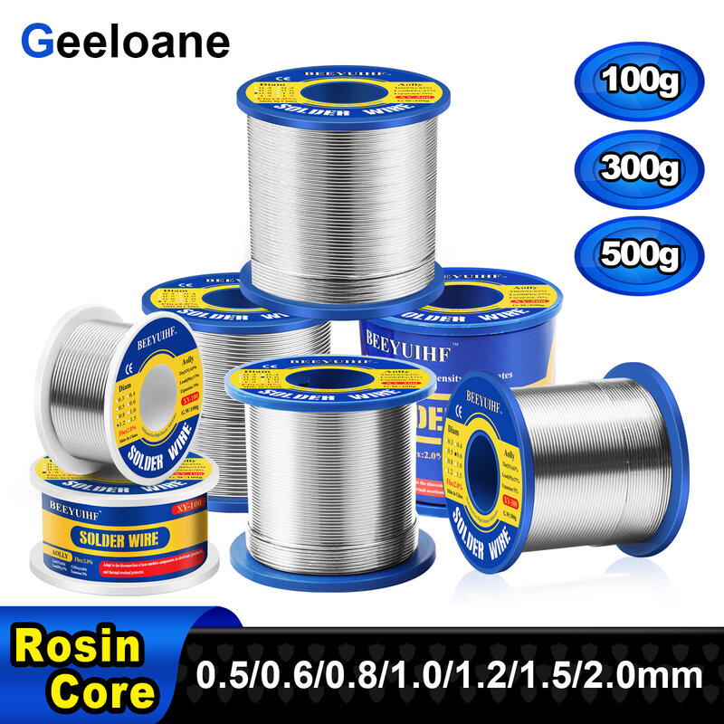 100g 300g 500g Solder Wire Tin Sn 63/Pb 37 Rosin Core Welding Soldering Wire Reel No-clean Flux 2% 0.5/0.6/0.8/1.0/1.2/1.5/2.0mm