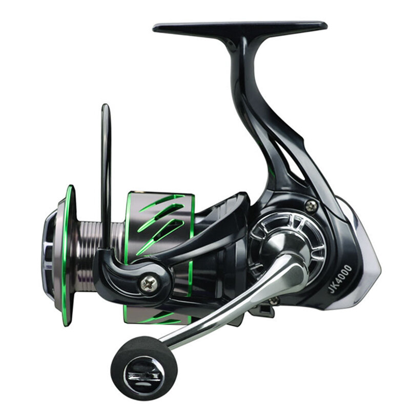 Moulinet de pêche baitcasting vert foncé 2022 JK1000-4000, Ratio d'engrenage 5.2:1 Interchangeable gauche/droite 4 + 1BB