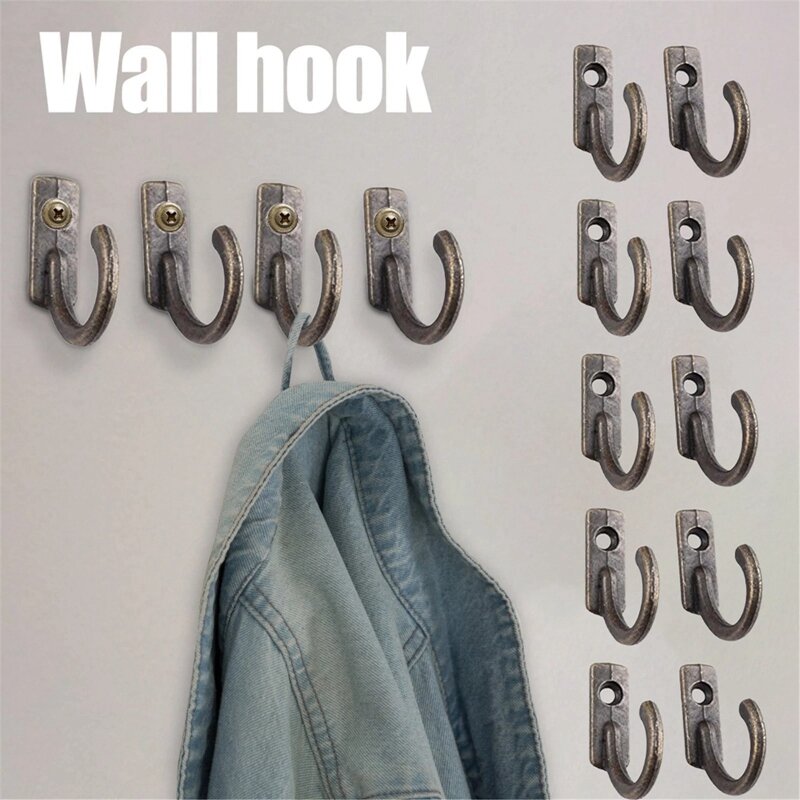 100Pcs Vintage Hat Coat Door Hooks Wall Mounted Zinc Alloy Hook Home Towel Clothes Hanger Bathroom Wall Hanging Hooks