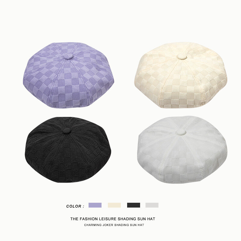 Maler Hut Französisch Hut Baskenmütze Herbst Sommer Berets für Männer Frauen Koreanische Weibliche Mädchen Atmungsaktive Mesh Baskenmütze Einstellbare Seil Hut