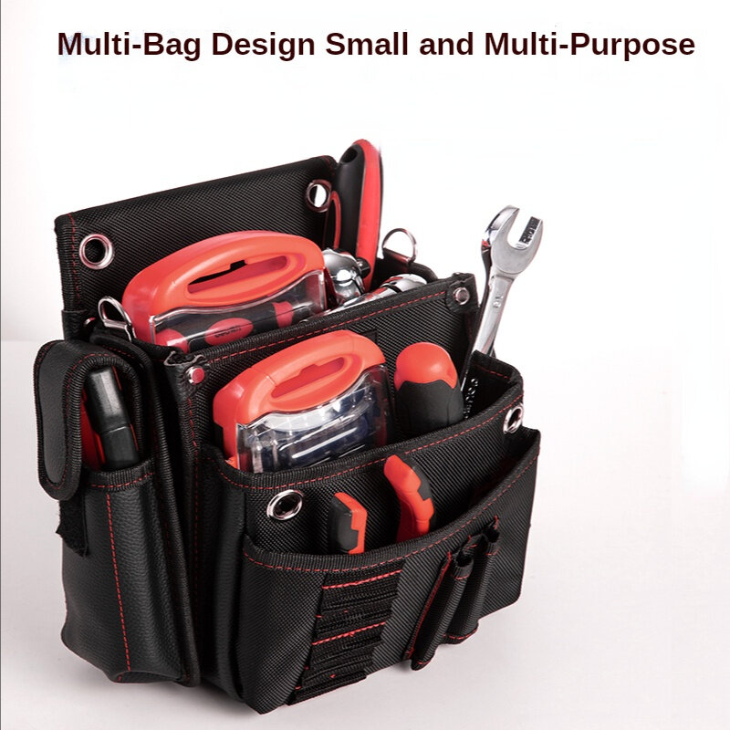 Deli-bolsa de herramientas Multifun, kit de herramientas de electricista resistente al agua, funda de taladro, cintura, llave de tela Oxford, destornillador