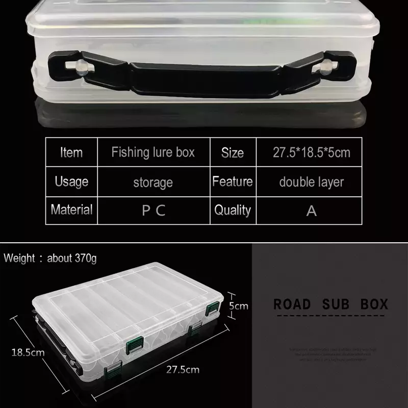 Piece 27cm*18cm*5cm 14 Compartments Double Sided Fishing Lure Bait Hooks Tackle Waterproof Storage Box Fishing tackle box