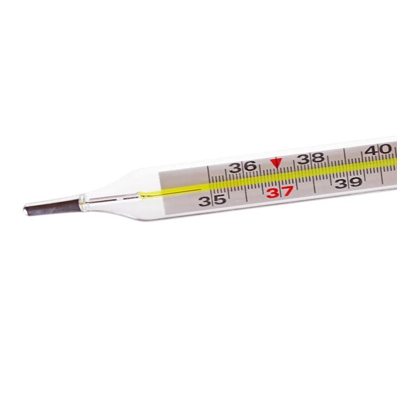Thermomètre médical en verre mercial, dispositif de mesure clinique, grand écran, température de la fièvre, 2 pièces