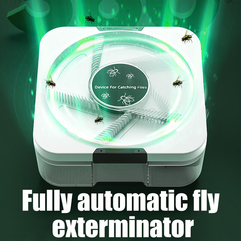Volautomatische Elektrische Flycatcher Saving Usb Roterende Verbeterde Handig Veiligheid Insect Pest Flytrap Huishouden Voor Keuken