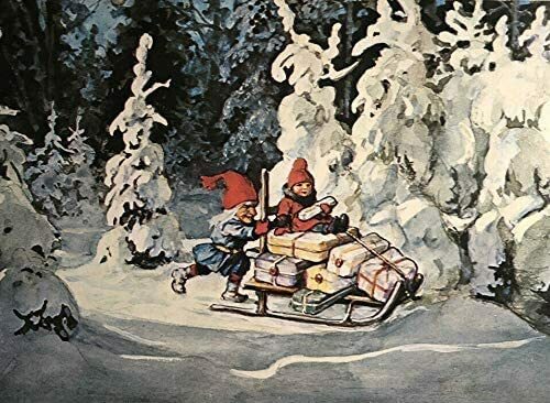Weihnachten Elf Schlitten Präsentiert Gott Juli Geschrieben Über Schweden 1981 Retro Metall Zeichen Bar Cafe Home Wand Dekoration Mann Cave 12X16 zoll
