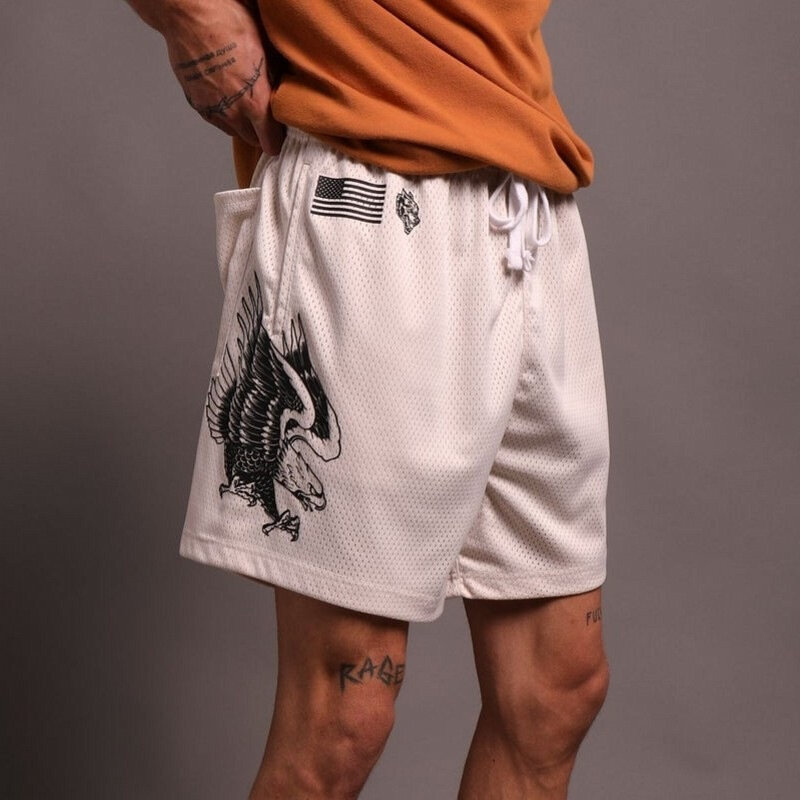 Darc Wolves-pantalones cortos de verano para hombre, Shorts transpirables de malla para gimnasio, Fitness, correr, entrenamiento, de secado rápido