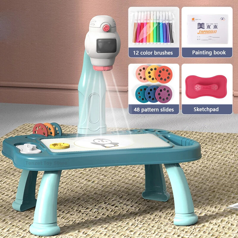 Projecteur intelligent pour enfants, ensemble de Table de peinture, jouet éducatif pour apprendre à dessiner, THJ99