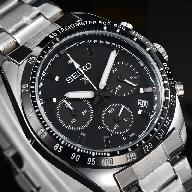 นาฬิกา Seiko PROSPEX Series-ฟังก์ชั่น Chronograph ทำงานวินาทีนาฬิกาควอตซ์เข็มขัดกันน้ำส่องสว่างชายนาฬิกา