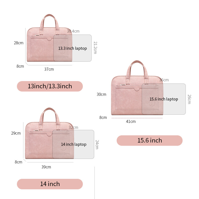 PU Leather Women Laptop Bag Notebook Carrying Briefcase for Macbook Air 13.3 14 15.6 Inch Men Handbags Shoulder Bag