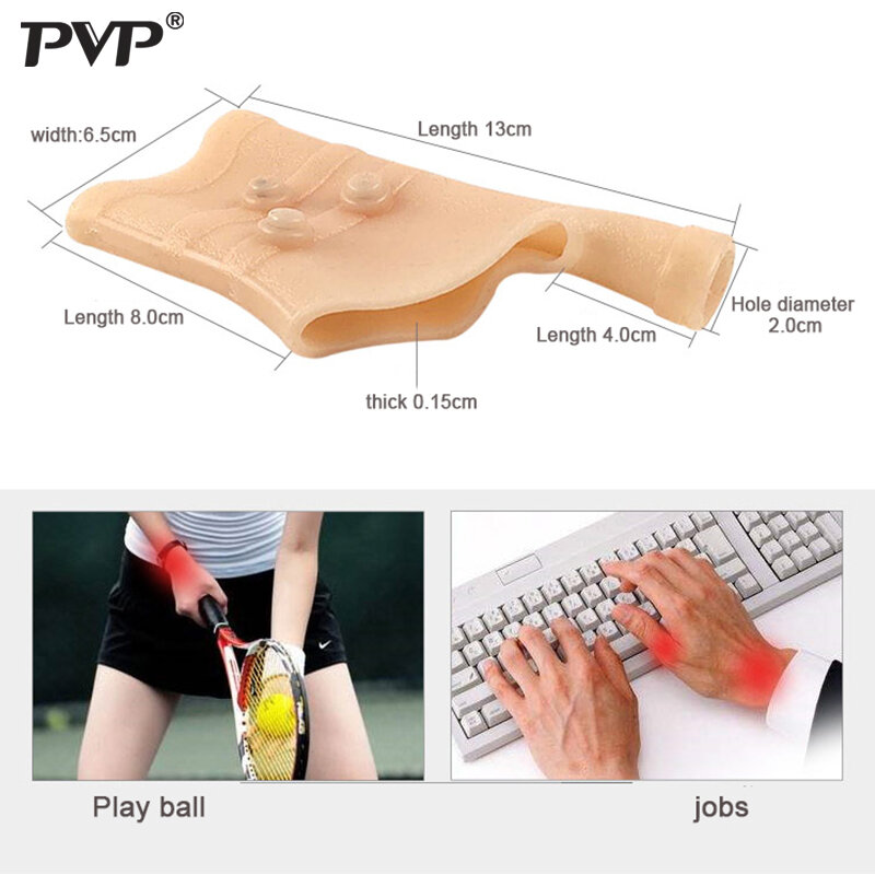 Pvp-gel磁気手首圧迫親指サポート手根管弾性シリコン手首サポートブレース腱滑膜炎タイピング痛み