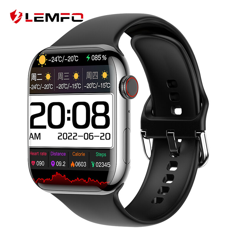 Lemfo dm10 max nfc relógio inteligente série 7 pro max smartwatch masculino bluetooth chamada de carregamento sem fio 2.09 Polegada 480*564 tela hd