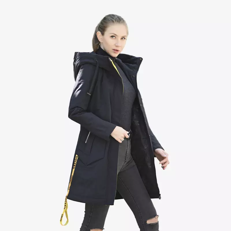 2022 wysokiej jakości płaszcz damski wiosna jesień moda w stylu Casual, cienka kurtka europejska wiatroszczelna długa pikowana kurtka z kapturem nowy kobiety
