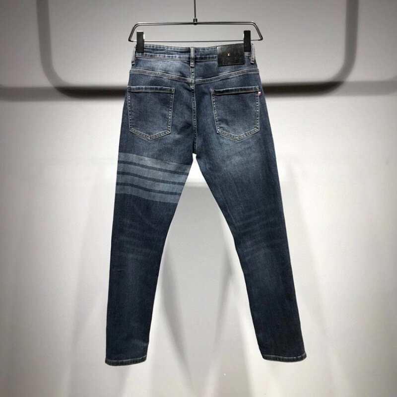 TB THOM Newest Jeans 2022  Fashion Single Breasted Chains Four Seasons High Waist Pencil Denim Jeans Luxury Brand TB Pants