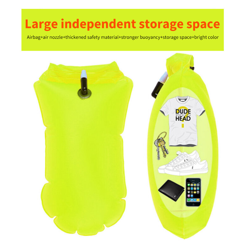 Borsa galleggiante da nuoto multifunzione boa da nuoto di sicurezza all'aperto con cintura in vita borsa impermeabile in PVC per sport acquatici