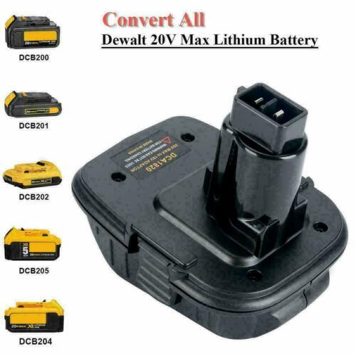Battery Adapter DCA1820 for Dewalt 18V Tools Convert Dewalt 20V Lithium Battery for DC9096 DE9098 DE9096 with USB Black