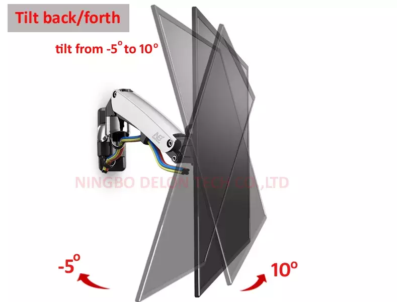 Soporte de pared NB F300 para Monitor de tv, soporte de aluminio con resorte de Gas de 3-12kg, movimiento completo, 2 brazos, LCD de 24 "-35"
