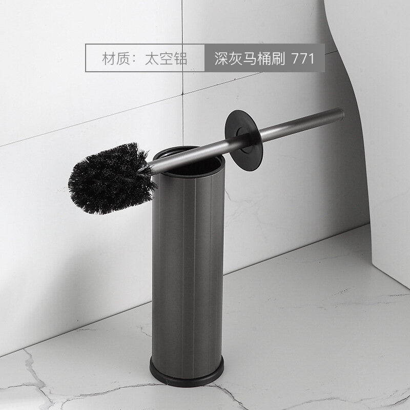 Toiletborstel Set Wandcloset Cleaning Ruimte Aluminium Met Lange Handvat Voor Huishoudelijke Wc Set 3 Kleur Grijs zwart Wit