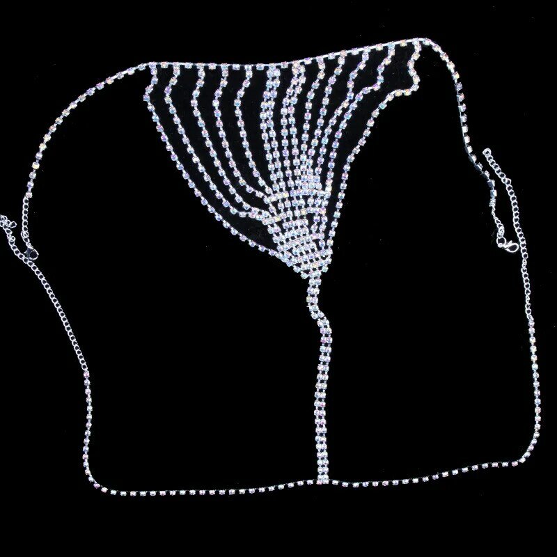 Bikini Sexy en cristal strass, string, chaîne, bijoux pour le corps, harnais de taille, sous-vêtements Sexy, Lingerie exotique