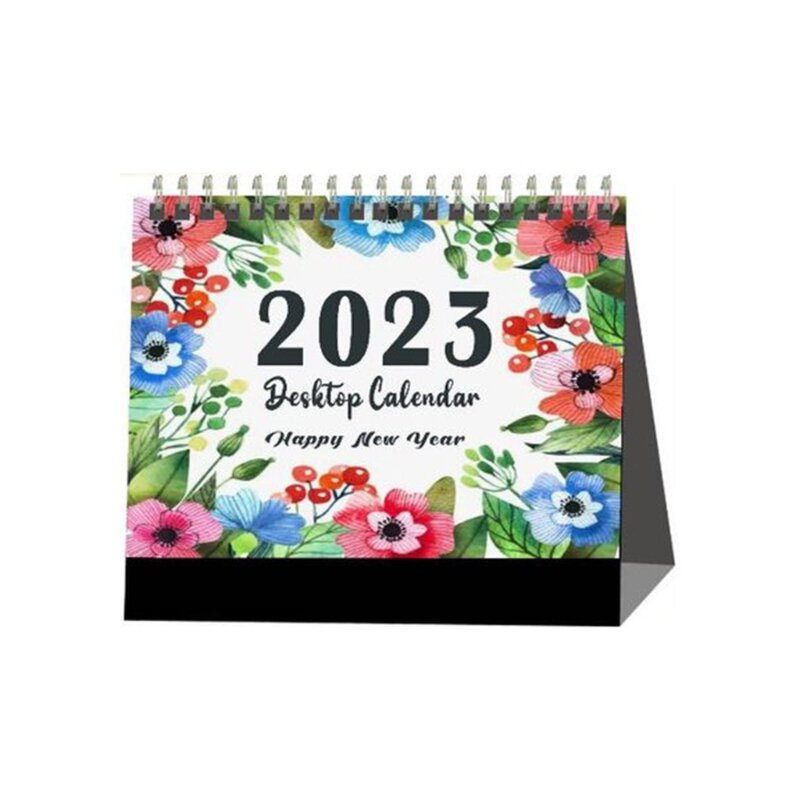 Mini kalendarz biurkowy stojak odwróć kalendarz Jan2023-Dec2023 12 miesięcy na pomieszczenie biurowe