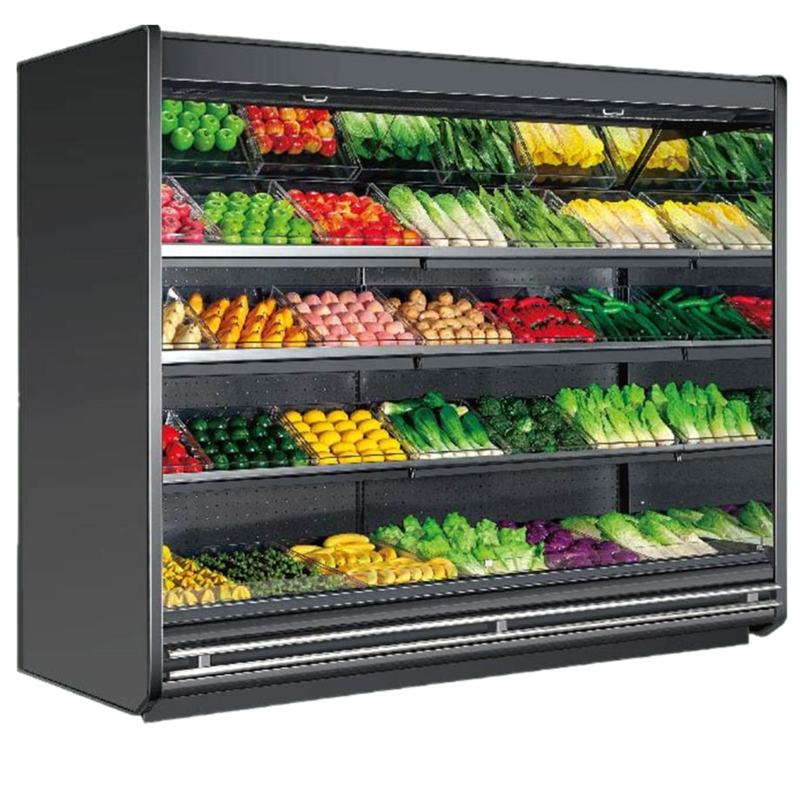 スーパーマーケット冷蔵庫商業用果物ディスプレイ冷蔵庫垂直冷蔵食品ショーケース機器価格