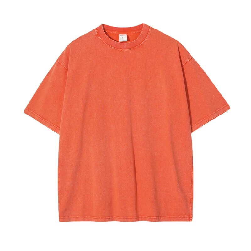 KO3188 kaus katun murni pria, T-shirt musim panas baru goreng dengan retro salju