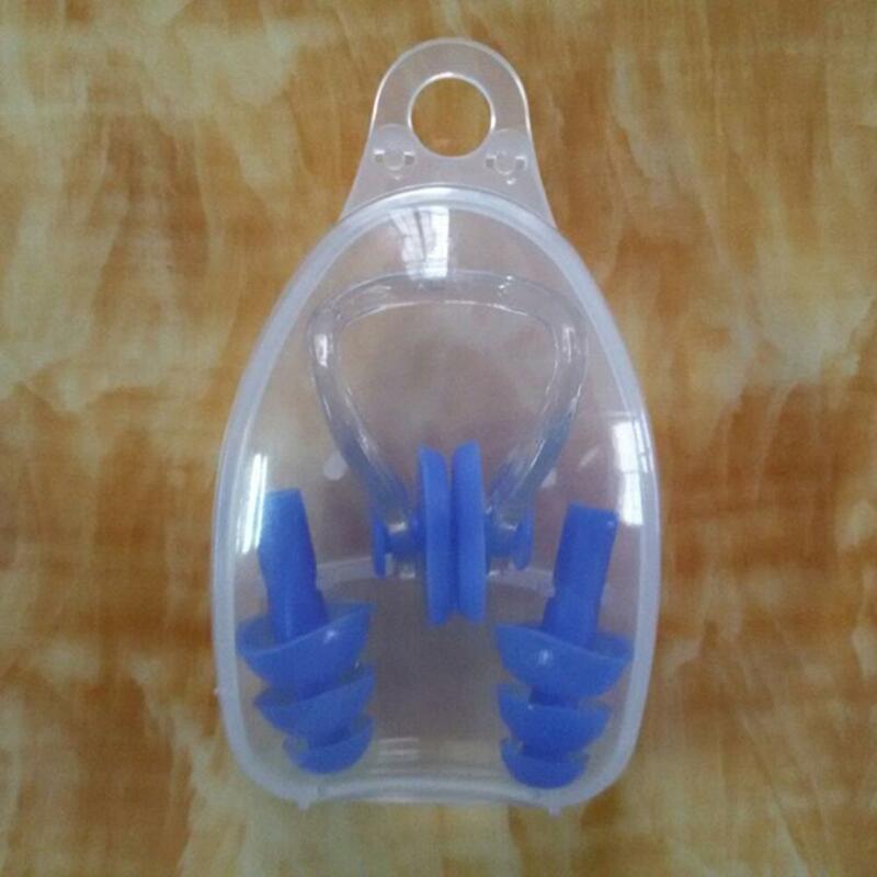 W12 Swimming Earplugs Nose Clip Set Waterproof Silicone Swimming Equipment For Surfing Diving Swimming Accessories Boxed Plugs