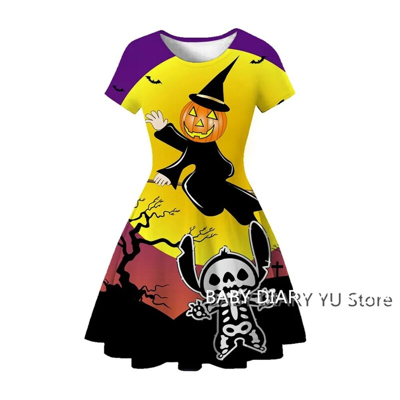 Pumpkin Baby Halloween Costumes Kids Party Girls Dresses Vestido Dresses Skull Ghost Kid Halloween Outfits Toddler Girl Clothing