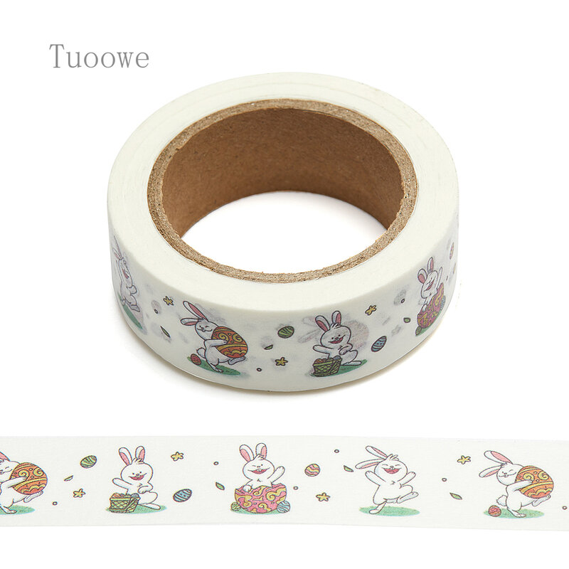 NEW 1PC 15mm x 10m Easter Day with Cute Bunny Catoon Washi Tape Scrapbook Masking Adhesive Washi Tape Stationery