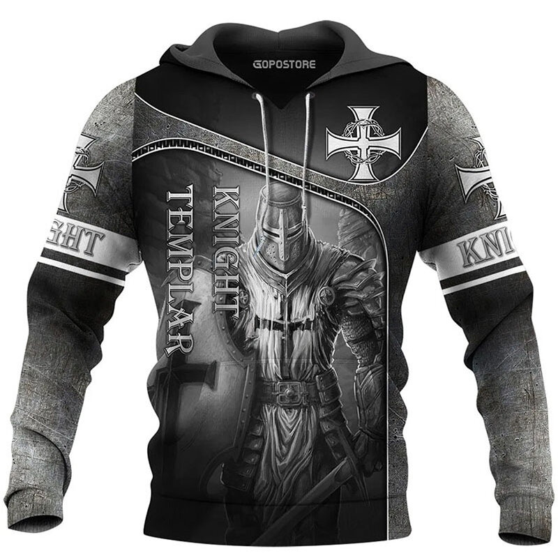 2022 nowe bluzy 3D Print bluza z kapturem ten sam styl dla mężczyzn i kobiet dorywczo modna sweter krucjata Theme topy płaszcz męski