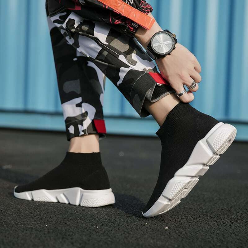 MWY-zapatillas deportivas transpirables para hombre y mujer, zapatos informales con calcetines altos, para correr al aire libre, talla grande