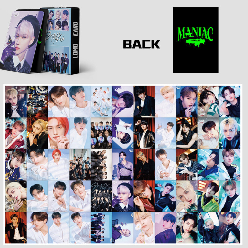 55Pcs/Set Wholesale Kpop Straykids New Album Maniac Lomo Card Photo Print Cards Fashion Poster Picture Fans Gifts Collection