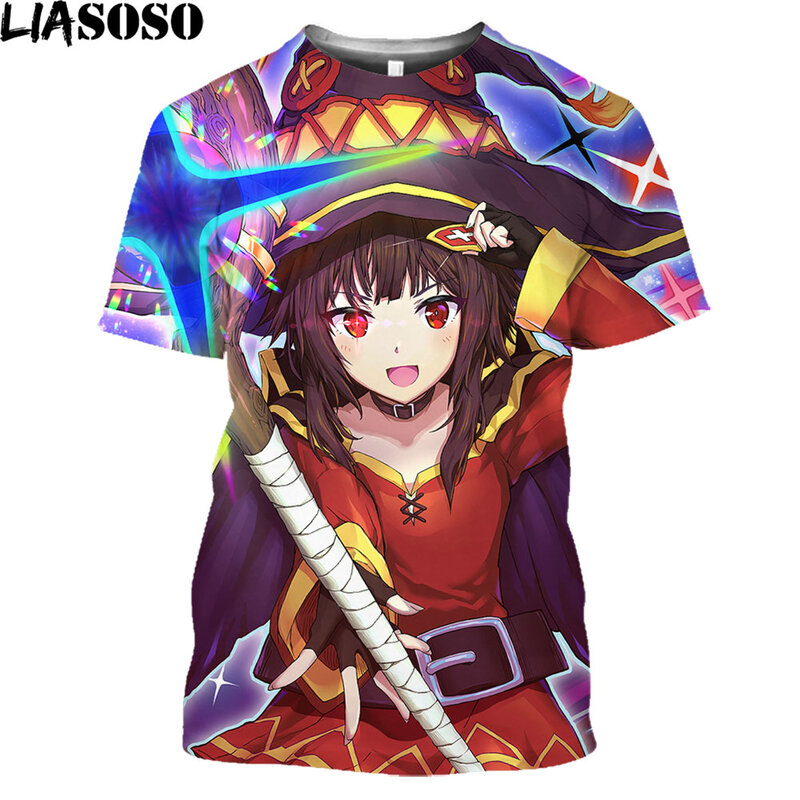 Anime konosuba 3d impressão t camisa homme segundo elemento sexy meninas camiseta otaku mangas anime kawaii roupas plus size