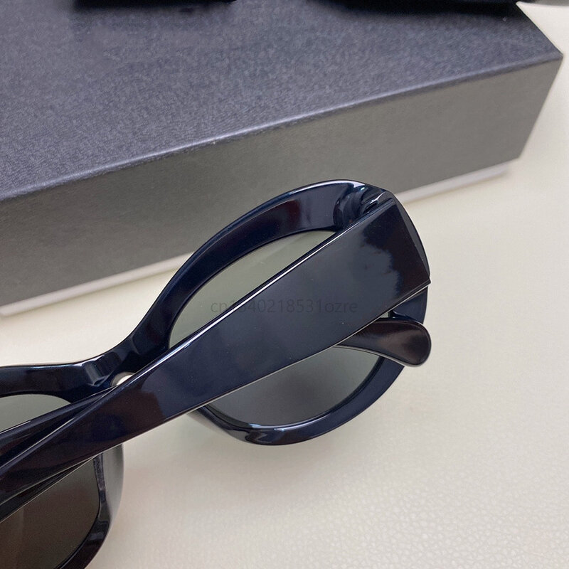 น่ารักรูปไข่แว่นตากันแดด Eye Cat แว่นตากันแดด5469ผู้หญิง Steampunk Hip Pop Light เลนส์ Acetate Fiber Goggle คลาสสิกขนาดเล็ก UV400