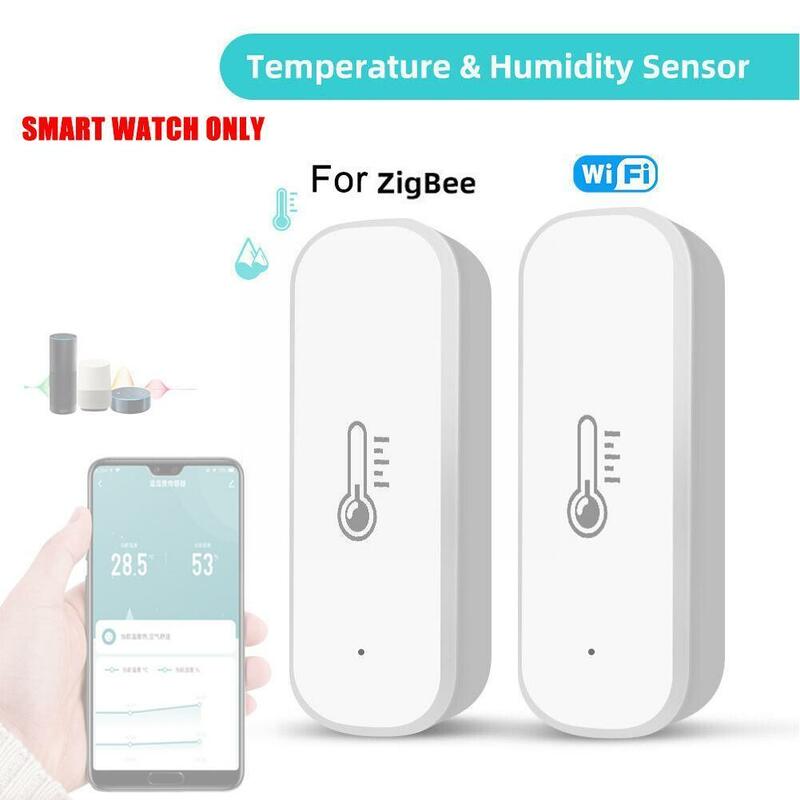 Tuya Wifi czujnik temperatury I wilgotności Tuya/life Monitor domu App praca z termometrem Alexa higrometr I C0o6