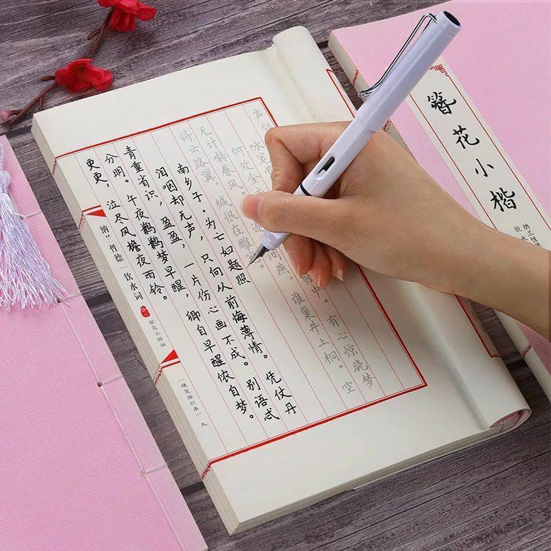 Pluma dura de Sutra de diamante, práctica de caligrafía pequeña, escritura Regular para correr, cuaderno de escritura de caligrafía china, pluma estilográfica